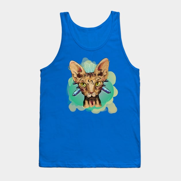 Crystal Cat Tank Top by nazzcat